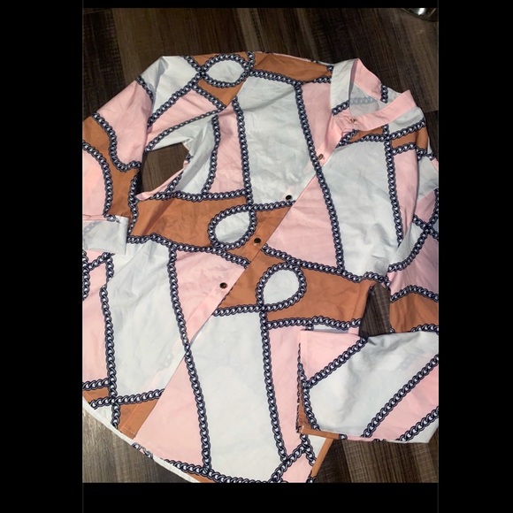 Chain print button down - Picture 7 of 11